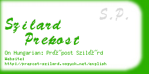 szilard prepost business card